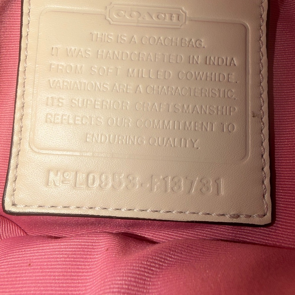 Coach Cream Leather Hobo Bag# F13731 - Picture 12 of 14